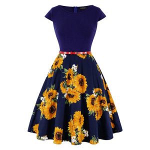 Robe Guinguette Tournesol | Vintage Look Rétro
