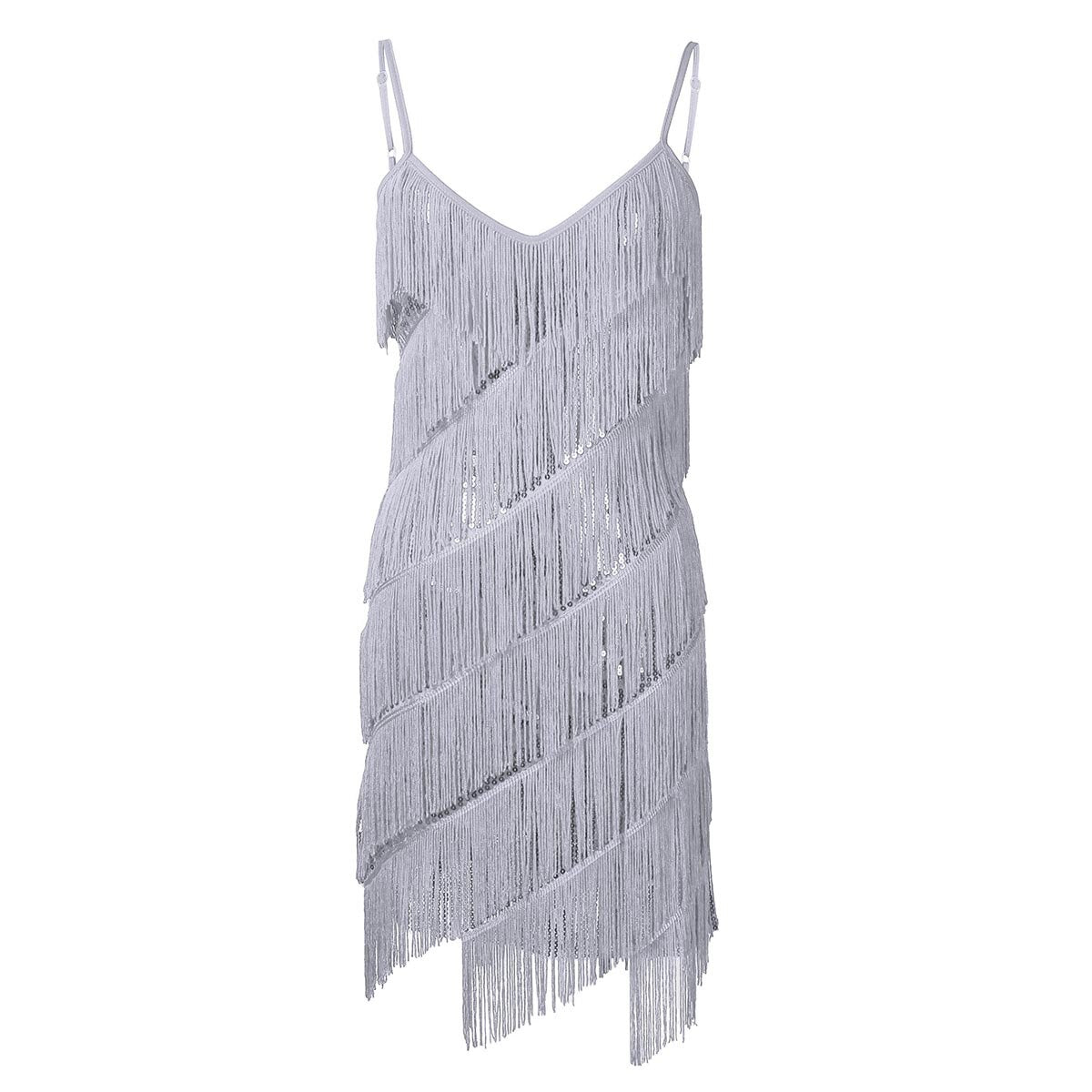 Robe Danse de Salon Charleston Argent Vintage-Dressing