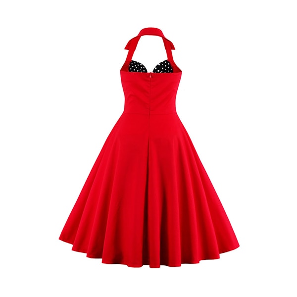 Robe Guinguette pois rouge et noir – Image 3