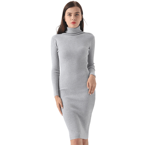 Robe Pull Col Roulé Vintage-Dressing