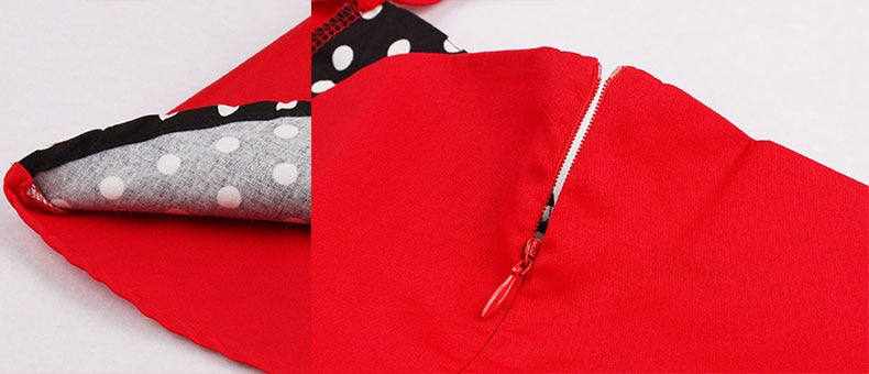 Robe Guinguette pois rouge et noir – Image 4