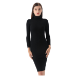 Robe Noire Col Roulé Robe Vintage Rétro Chic Robe Rétro