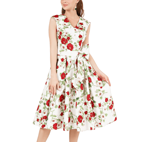 Robe vintage motif coquelicot – Image 4