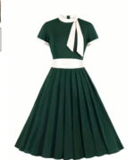 Robe vintage grande taille verte