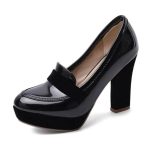 Chaussure Pin-Up Couture Noir Brillant Rétro Chic