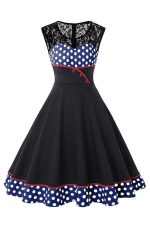 Robe Vintage Grande Taille Dentelle Bleu Style Pin-Up