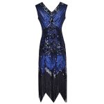 Robe Gatsby Grande Taille Bleue Années Folles
