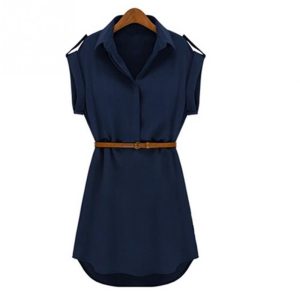 Robe Pin-Up Sans Manches Bleu