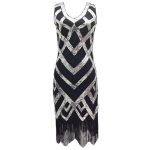 Robe Année 20 Vintage Argent Gatsby