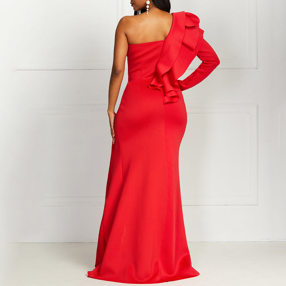 Robe Pin-Up rouge avec volants – Image 5