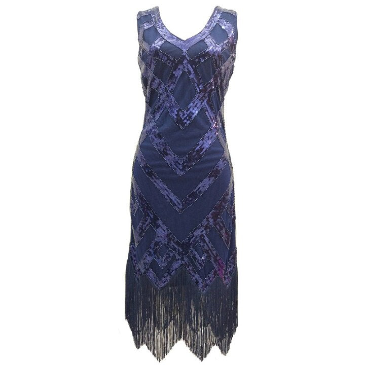 Robe Année 20 Vintage Marine Chic Gatsby