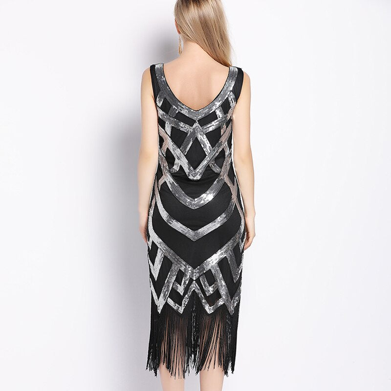 Robe Gatsby vintage argentée des années 20 – Image 5