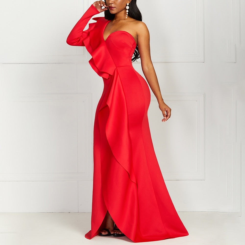 Robe Pin-Up rouge avec volants – Image 4