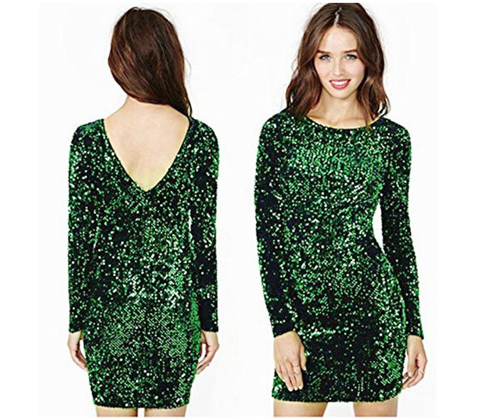 Robe Pin-Up émeraude à paillettes – Image 5