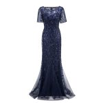 Robe Gatsby Longue Vintage Marine Rétro Chic