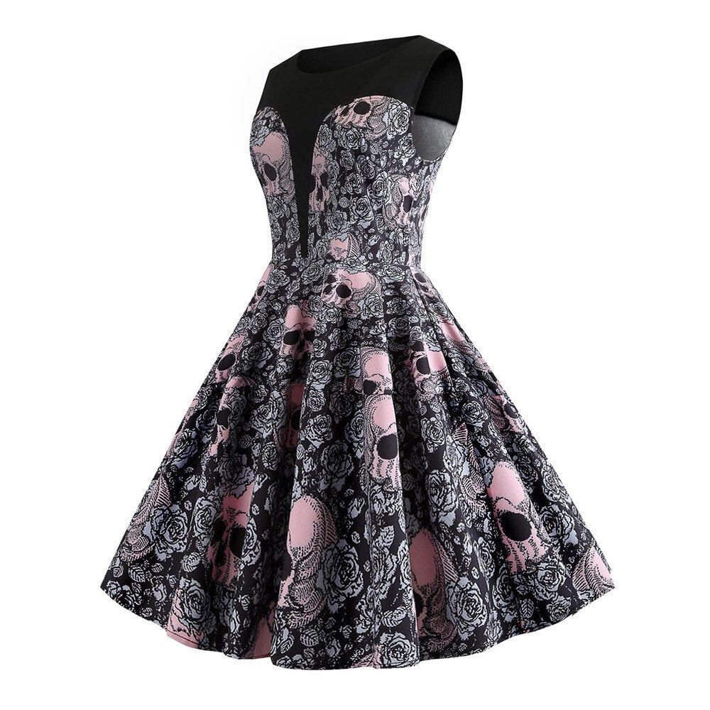 Robe Guinguette à motif crâne – Image 2
