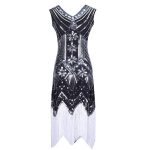 Robe Gatsby Grande Taille Noire et Argent Années Folles