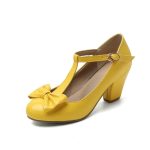 Chaussures Vintage Femme à Noeud Jaune