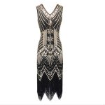 Robe Gatsby Grande Taille Noire et Or Années Folles