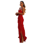 Robe volantée rouge longue bohème