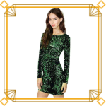 Robe vintage pin-up verte à paillettes