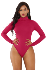 Body Col Roulé Femme Manches Longues