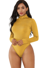 Body vintage femme manches longues jaune