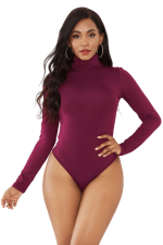 Femme Body Manches Longues Col Roulé