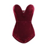 Body Velours Femme Bordeaux