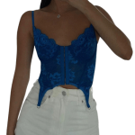 Crop Top Bustier Bleu Vintage