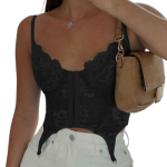 Crop Top Bustier Noir Vintage