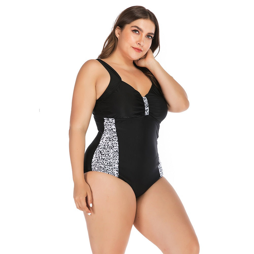 Maillot de bain une pièce rétro motif léopard grande taille – Image 3