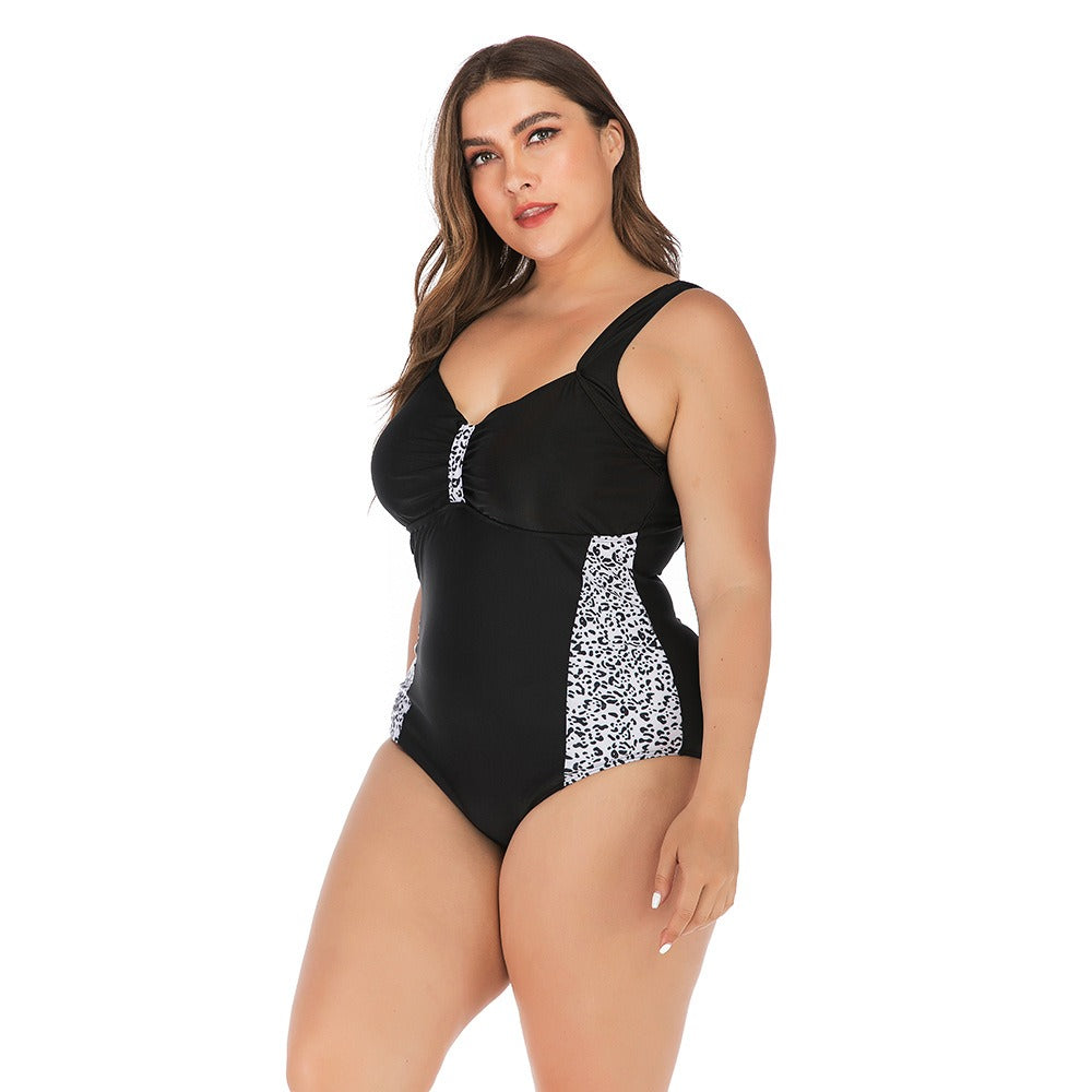 Maillot de bain une pièce rétro motif léopard grande taille – Image 4