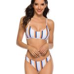 Maillot de Bain Vintage Deux Pièces à Bandes | Vintage-Dressing