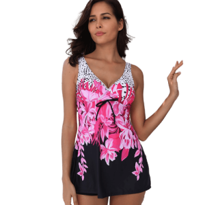 Maillot de Bain Vintage Noir et Rose | Vintage-Dressing