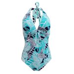 Maillot De Bain Vintage Une Pièce Rétro Chic Tropical Turquoise