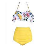 Maillot De Bain Vintage Fleurs Jaunes Années 60