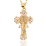 Bijoux vintage - collier avec pendentif croix en nacre
