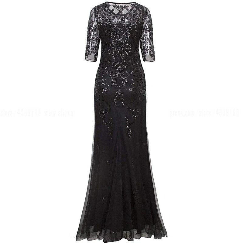 Robe Années 20 Noire Vintage Rétro Chic