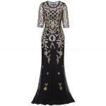 Robe Années 20 Or Vintage Rétro Chic