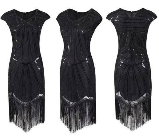 Robe Vintage Charleston noire des années 20 – Image 2
