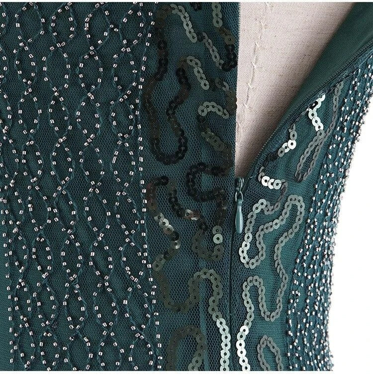 Robe Gatsby émeraude et dorée – Image 4