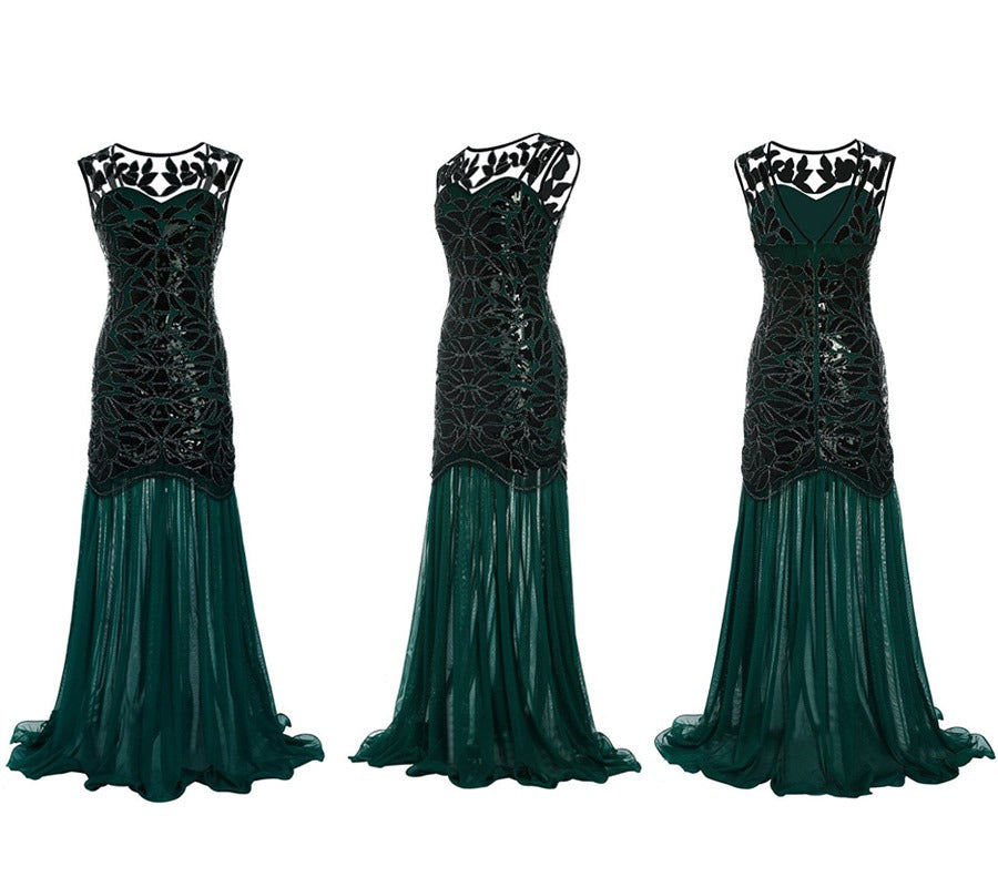 Robe Gatsby verte années 20 – Image 3