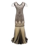 Robe Gatsby Charleston Beige Années 20