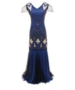 Robe Gatsby Charleston Bleue Années 20 