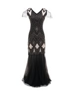 Robe Gatsby Charleston Noire Années 20