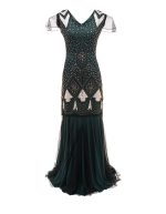 Robe Gatsby Charleston Verte Année 20