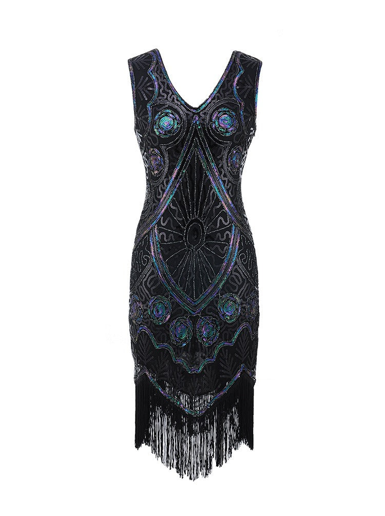 Robe Gatsby Courte Noire Rétro Chic