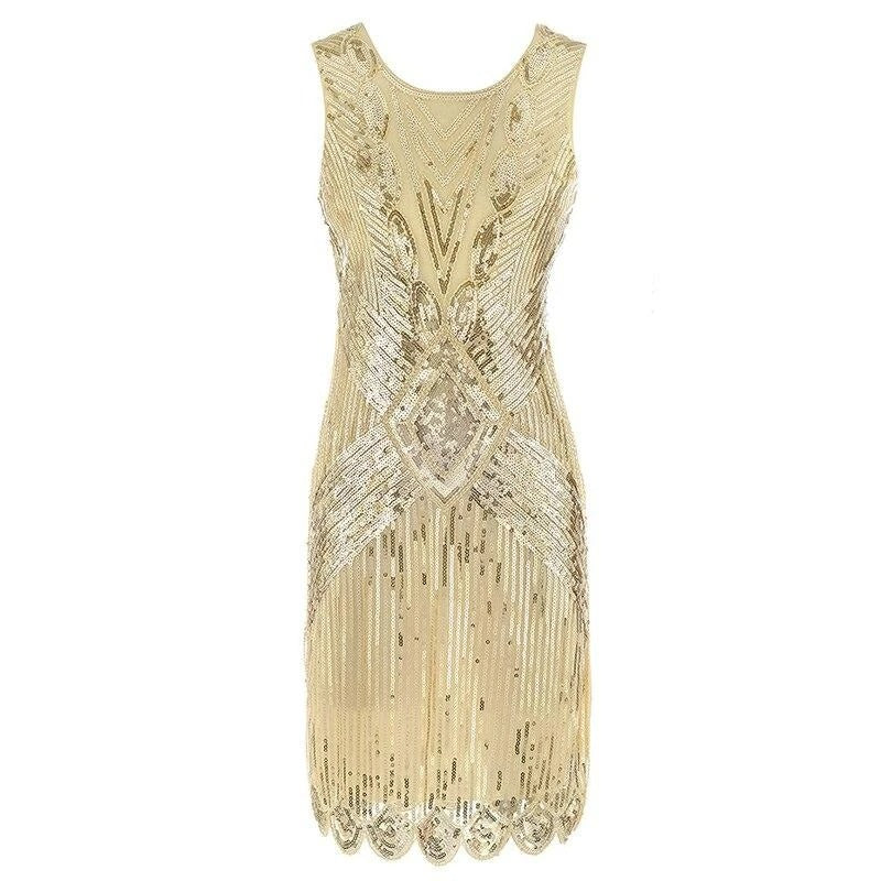 Robe Gatsby Courte Or Années 20