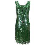 Robe Gatsby Courte Verte Rétro Chic